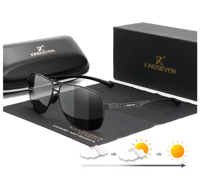 Luxury Pilot Sunglasses – High Quality Aluminium Frame, Photochromic UV400